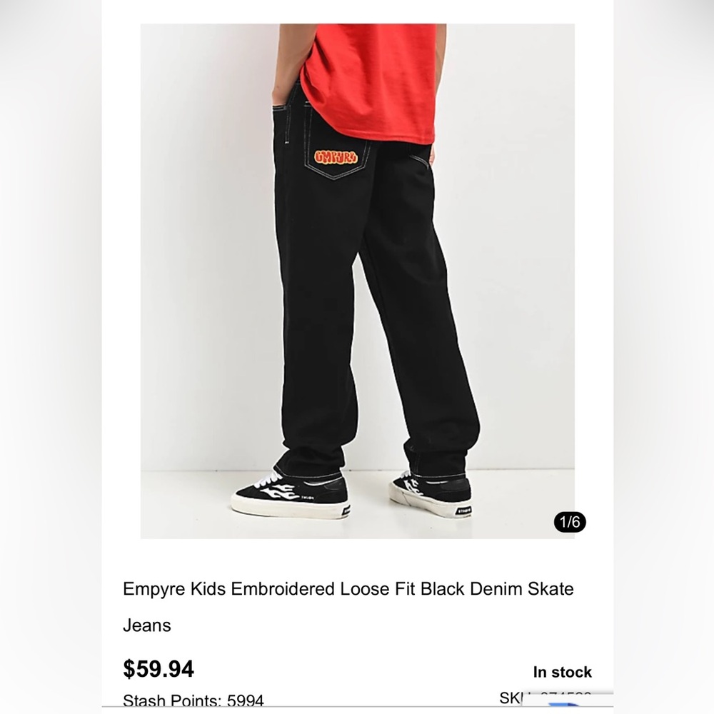 Empyre Kids Black Embroidered Jeans